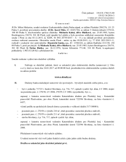 Č&iacute;slo jednac&iacute;: 156 EX 1704/15-80 156 EJ 36/2016