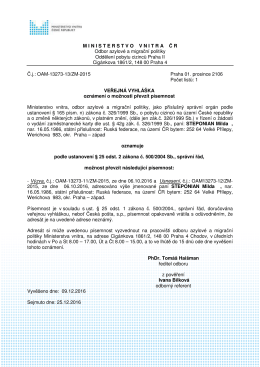 STEPONIAN Milda - Ministerstvo vnitra Česk&eacute; republiky