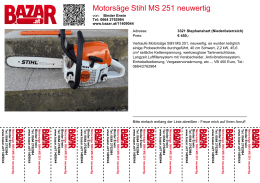 Motorsäge Stihl MS 251 neuwertig