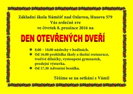 Den otevřen&yacute;ch dveř&iacute; - Z&aacute;kladn&iacute; &scaron;kola N&aacute;mě&scaron;ť nad Oslavou, Husova