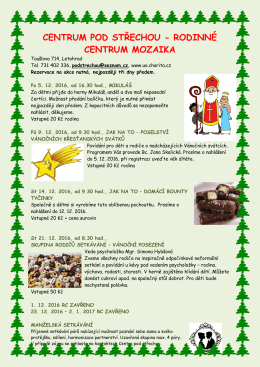 RC Mozaika program prosinec 2016