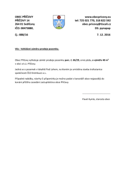 Záměr prodeje poz.p.č. 66/29