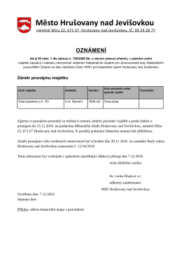Zámě pronájmu části pozemku 3 3