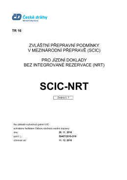 SCIC-NRT TR 16 s účinností od 11. 12. 2016