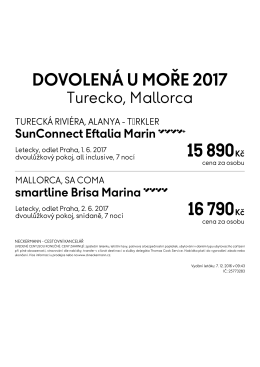 Turecko a Mallorca - s odletem z Prahy 1.6. a 2.6