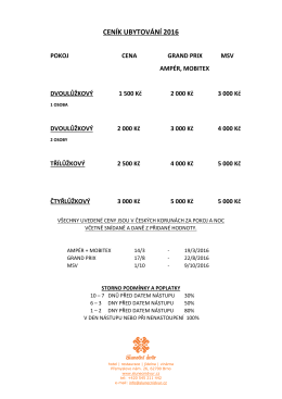 CEN&Iacute;K UBYTOV&Aacute;N&Iacute; 2016