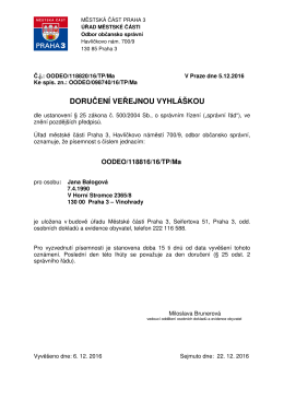 doru en&iacute; ve ejnou vyhl&aacute;&scaron;kou