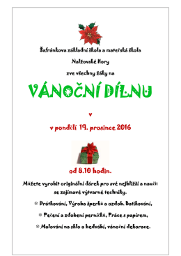 Vánoční dílna 19.12.2016