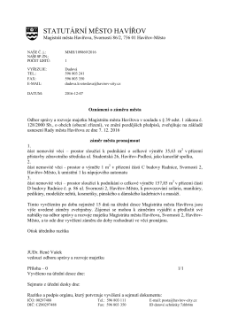 STATUT&Aacute;RN&Iacute; MĚSTO HAV&Iacute;ŘOV