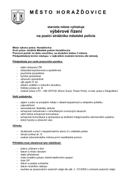 Výběrové řízení - policie - Horažďovice