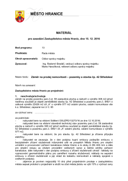 záměr na prodej nemovitosti
