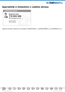 Specialisté a řemeslníci z vašeho okresu