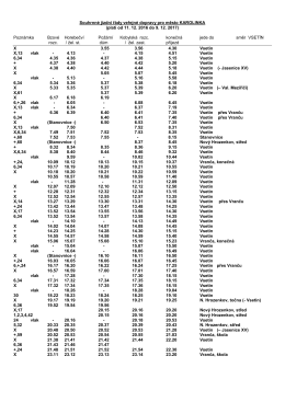 Souhrnné jízdní řády veřejné dopravy pro město Karolinka platné od