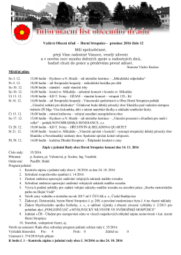 prosinec 2016 - Rychnov u Nových Hradů