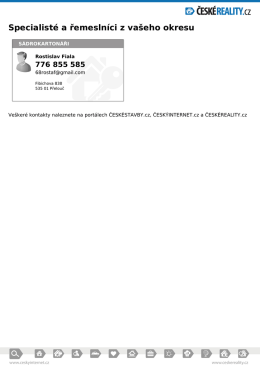 Specialisté a řemeslníci z vašeho okresu