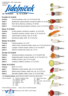 Jídelní lístek 12. 12.