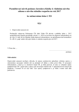 Pozměňovací návrh poslance Jaroslava Klašky k vládnímu návrhu