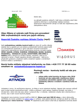 Informace k reviz&iacute;m kotlů