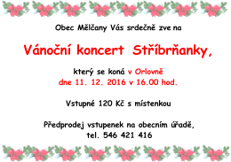 Vánoční koncert Stříbrňanky