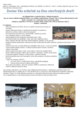 Den otevřen&yacute;ch dveř&iacute; na na&scaron;&iacute; &scaron;kole