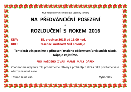 na předvánoční posezení rozloučení s rokem 2016 - Praha