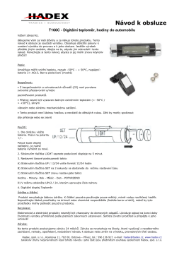 Návod k obsluze - HADEX , spol. s ro
