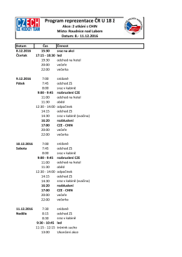 Program CR U18 ž Roudnice