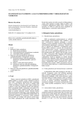 stanovení glutathionu a glutathiondisulfidu v biologických vzorcích