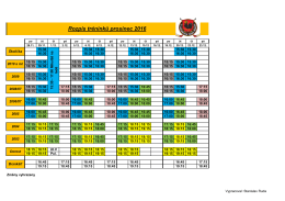 Rozpis tréninků prosinec 2016