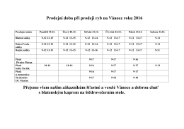 Prodejní doba při prodeji ryb na Vánoce roku 2016