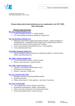 Témata doktorských disertačních prací pro akademický rok 2017