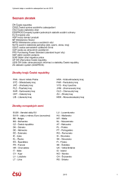 Seznam zkratek - Český statistický úřad