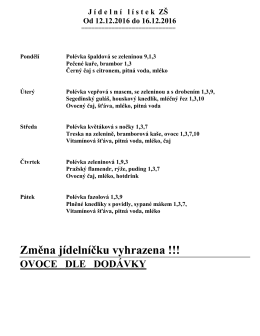 Zobrazit jídelníček