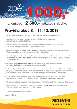 Pravidla akce 8. - 11. 12. 2016