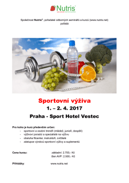 Sportovní výživa Praha- Sport Hotel Vestec