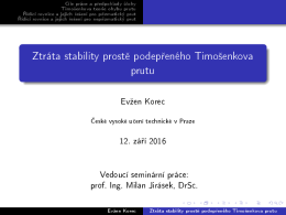 Ztráta stability proste podepreného Timošenkova prutu