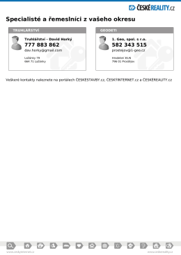 Specialisté a řemeslníci z vašeho okresu