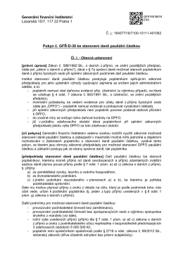 Generální finanční ředitelství Lazarská 15/7, 117 22 Praha 1 Pokyn č