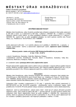 Březový potok záplavové území opatření obecné povahy