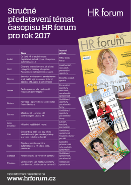 Stručn&eacute; představen&iacute; t&eacute;mat časopisu HR forum pro rok 2017