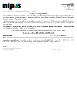 Souhlas se zveřejněním dat
