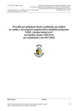 Studijn&iacute; program Strojn&iacute; inžen&yacute;rstv&iacute; - Fakulta strojn&iacute;