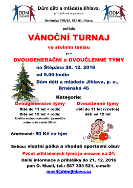vánoční turnaj - DDM Jihlava, po
