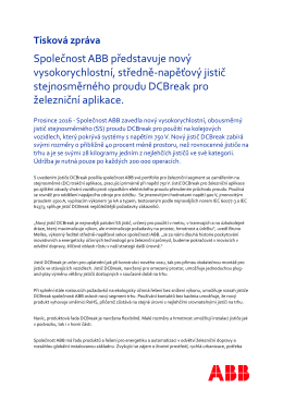 Společnost ABB představuje nový vysokorychlostní, středně