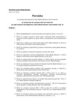 Pozv&aacute;nka - Mlad&aacute; Boleslav