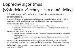 Dopředný algoritmus (výsledek = všechny cesty dané délky)