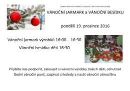 VÁNOČNÍ JARMARK a VÁNOČNÍ BESÍDKU