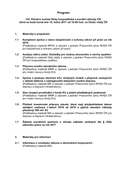 Program jednání 134. RHSD