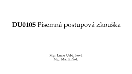 DU0105 Písemná postupová zkouška