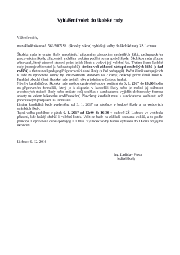 Vyhl&aacute;&scaron;en&iacute; voleb do &scaron;kolsk&eacute; rady